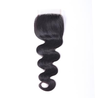 China Body Wave Tops Raw Drawn Remy Transparent Wholesale Skin Double Silk Swiss Closure for sale