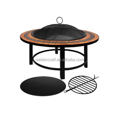 China Outdoor Heating GRILL Steel Manual Mosaic Wood Burning Fire Pit for sale