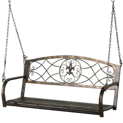 China Outdoor Comfortable Metal Swing Wrought Iron Patio Chairs for sale