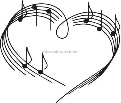 China China Roommates Heart Metal Music Notes Vinyl Sticker Wall Decal Plaque for sale