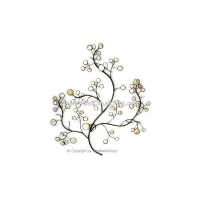 China China Wrought Iron Wall Mother Pearl Metal Tree Decor Life Hanging Large Sculpture Art for sale