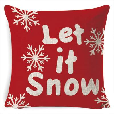 China Sustainable Christmas Decoration 18x18 Inch Fabric Sofa Throw Pillow Covers Cushion Canvas Cover for sale