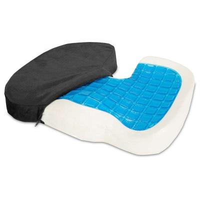 China Orthopedic Memory Foam Cooling Gel Non Slip Paid Chair Office Travel Cushion Memory Foam Pillow for sale