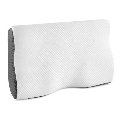 China New Orthopedic Cervical Horn Curve Sleep Contour Beef Sleeper Memory Foam Slow Cooling Bound Side Pillow for sale