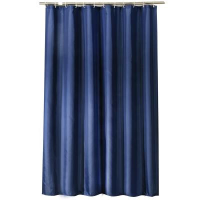 China Sustainable Wholesale Water Repellent Fabric Machine Washable Blue Shower Curtains for sale