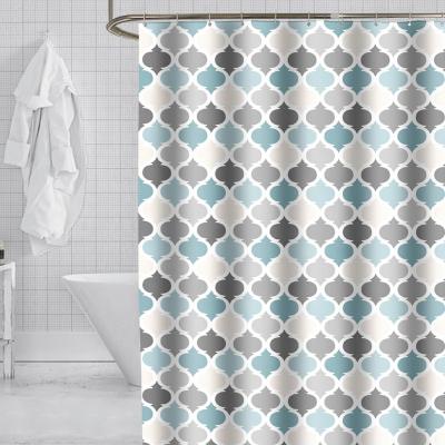 China Polyester Sustainable Wholesale Customized Printed Waterproof Geometric Shower Curtain for sale