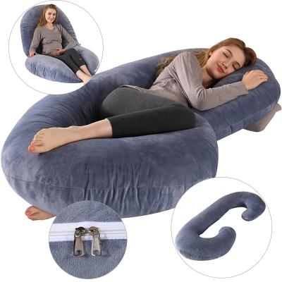 China Hot Selling Maternity Support Anti Dust Mite Back Knees C Shaped Full Body Pillow Mom Pregnancy Wedge Pillow for sale