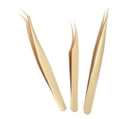 China Stainless steel rose gold custom volume laah tweezers whip eyelash eyebrow tweezers for sale