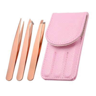 China Wholesale Custom Eyebrow Logo Eyelash Gold Wick Extension Eyelash Tweezers Kit for sale