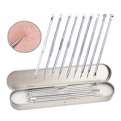 China 10 PCs Stainless Steel Acne Removal Pimple Pimple Snap Acne Blackhead Remover Tool Kit for sale