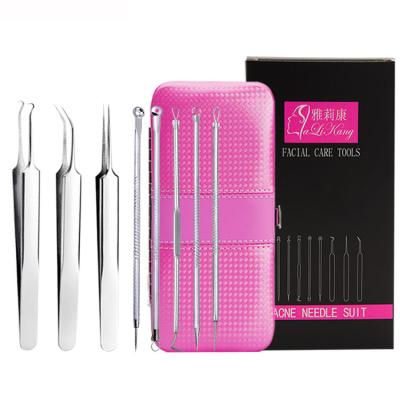 China Stainless Steel Acne Remover Tool Kit Pimple Face Tools Blackhead Comedone Acne Extractor SY-5040 for sale