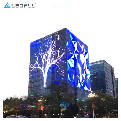 China High Brightness SMD P3.9-7.8 Transparent Mesh Wall Glass LED Display Indoor Outdoor Full Color LED Video Screen for sale