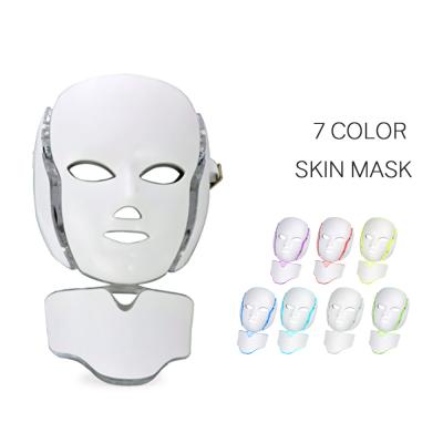 China Pigment Removal Colorful Photon Skin Beauty Therapy 7 Colors LED Light Facial Mask With Neck PDT Machine for sale