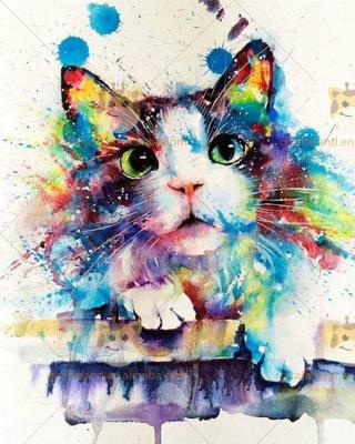 China Colorful Cats Diy Crystal Custom 5D Diamond Painting Style Kit from Wholesale 30x40 40x50cm Handwork American Full Round Drill for sale