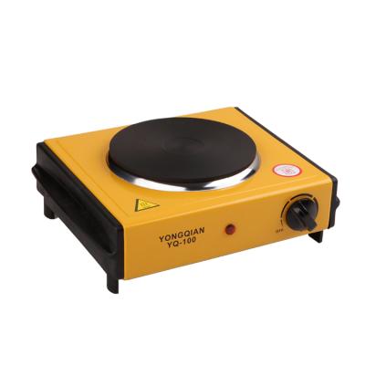 China 1000W Single Burner Electric Yellow Hot Plate Stove With Handle Electric Heater Single Solid Hot Plate YQ-100A-1 for sale