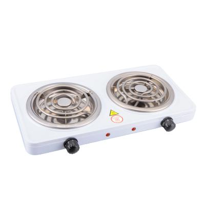 China electrica 110v electrica cocina hot plate dc stove cooking household double coil double travel electric burner square shell for sale