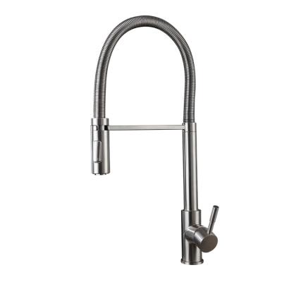 China China Factory Modern New Design Deck Mounted SUS304 Stainless Steel Single Handle Pull Down Mixer Taps Pull Down Kitchen Faucet for sale