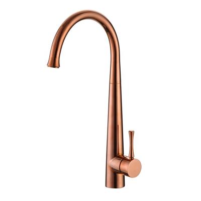 China Modern High Quality New Style Single Handle SUS304 Stainless Steel Rose Gold Kitchen Sink Faucet for sale