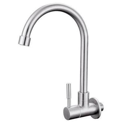 China High Quality Modern Nickel SUS304 Stainless Steel Cold Water Taps Mixer Tap Brushed Single Handle For Sink Kitchen Faucet for sale