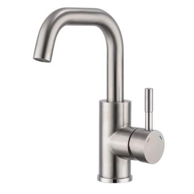 China Modern 304 Stainless Steel Water Sink Taps Mixer Bathroom Wash Single Handle Ceramic Basin Faucet for sale