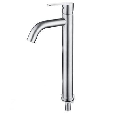 China Modern Hot Sale Stainless Steel Nickel Cold Water Brushed Sink Taps Mixer Bathroom Wash Single Handle Ceramic Basin Faucet for sale