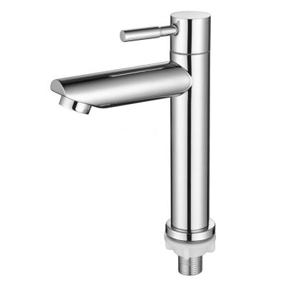 China China Best Selling Modern SUS304 Stainless Steel Cold Water Sink Taps Mixer Bathroom Wash Single Handle Ceramic Basin Faucet for sale