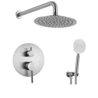 China Without Slide Bar High Quality 304 Stainless Steel Mixer Hot Cold Waterfall In Concealed Wall Mounted Bathroom Rain Shower Set for sale