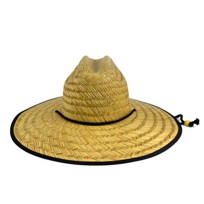 China Eco-friendly raw paper material most customers order black styles under fabric Straw Lifeguard Hats For Safari for sale