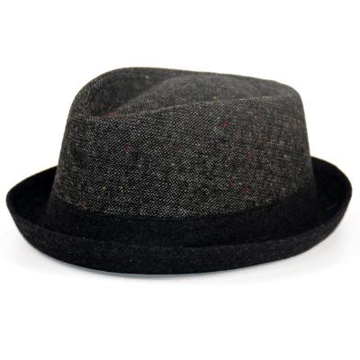 China Men's Winter Upbrim Porkpie Fedora Hat Wool/Polyester Topselling for sale