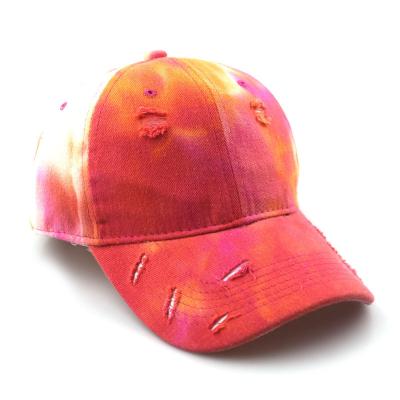 China Tie Dyed Structured Cotton JOINT Vintage Washed Distressed Broken Blank Hat Dad Hat for sale