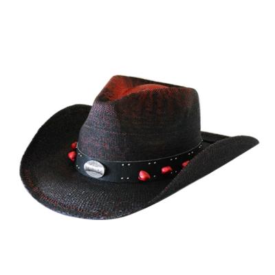 China Machine Knitted Western Knitted Cool Mexican Cowboy Hats With Customized PU Trim for sale