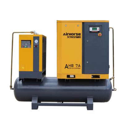 China 7.5 KW 5.5 KW 8-10 Bar Pressure Best Price Lubricated Industrial Air-Compressors Combo With Air Dryer And Air Tank for sale