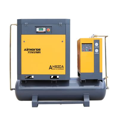 China Lubricated Airhorse Screw Compressor 15kw 20 Hp Industrial Compressor Mounted 500 Liter And Dryer for sale