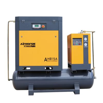 China Lubricated Industrial Air Compressor 16 Bar 11kw 15hp All In One Screw Air Compressor With Tank And Dryer For Laster Cutting Machine for sale