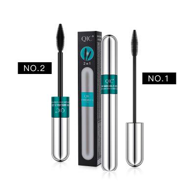 China QIC Tube Water Resistant Silver Mascara 2 in 1 Double-Ends Mascara Waterproof Thick Curling Silk 4d Mascara for sale