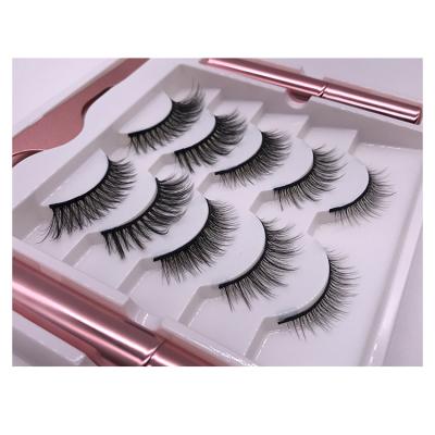 China Fluctuating Cheap Price Individual Packing 5 Pairs Mixed Magnetic Liquid Eyeliner Set False Eyelashes for sale