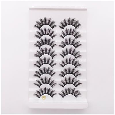 China Natural Long Most Popular Custom Packaging False Eyelashes 8 Pairs 3D Soft And Thick Lashes for sale