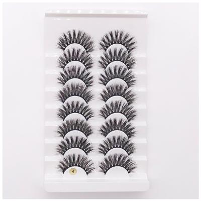 China Professional Natural Clear Long Strip False Eyelashes False Eyelashes 8 Pairs Soft Thick 3D Lashes for sale