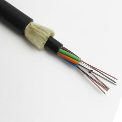 China Factory price G652D fibra optica outdoor aerial adss 12 24 48 core FO span 100m 200m 300m communication fiber optic cables ADSS for sale