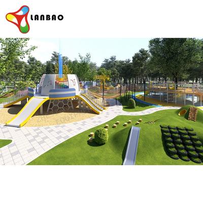 China Newest Kids Eco - Friendly Large Outdoor Commercial Adventure Park Outdoor Playground Equipment for sale