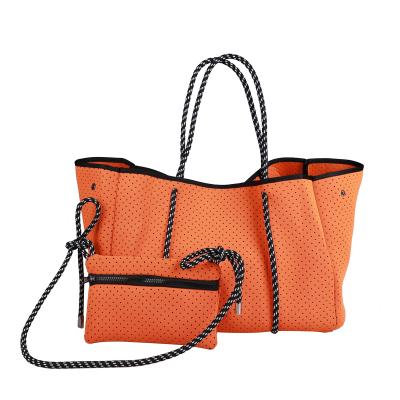 China Other Popular Neoprene Tote Bag Perforated Beach Bag For Women for sale