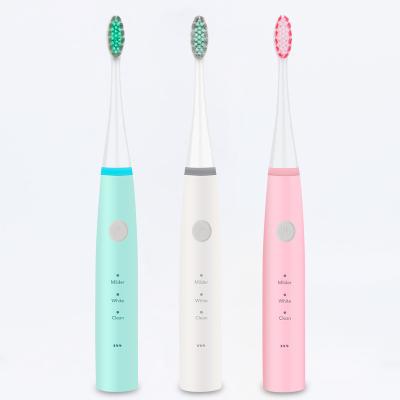 China Household Portable IPX 7 Waterproof Grade OEM White Rechargeable Ultrasonic Electric Toothbrush for sale