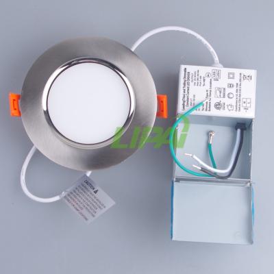 China Residential Silver Trim 4inch 9W Led Pot Light With ETL ES Listed Ultra Thin 80LM/W Recessed Led Panel Light for sale