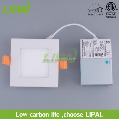 China Hotel ETL led box panel light 4inch square ultra thin slim pot ceiling dimmable recessed led light panel for sale