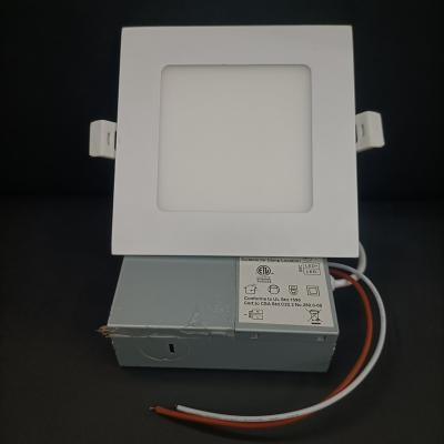 China ETL CETLUS 130V FCC 5CCT 4inch 9W Square LED Panel Light Aluminum Dip Switch IC Rated Recessed Lights for sale