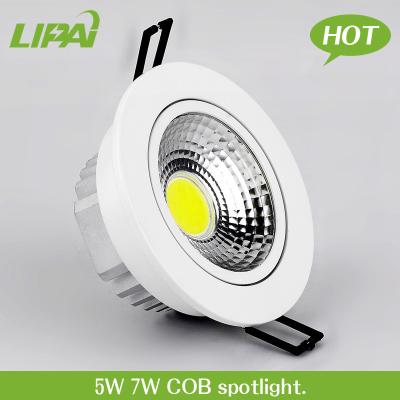 China Aluminum COB dimmable led downlight 5W 7W 90mm with best price 2600K 2700K 2800K for sale