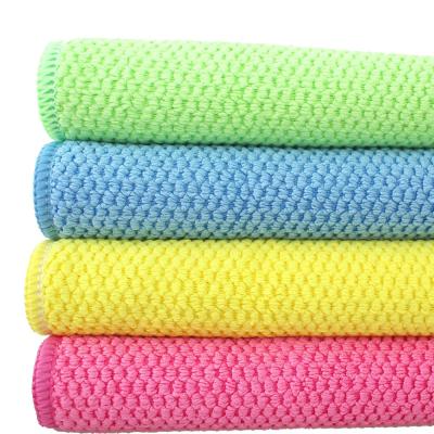 China Best Home Absorption And Microfiber Pearl Texture Car Cleaning Towel Lint Free Microfiber Cleaning Cloth for sale