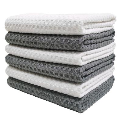 China Large QUICK DRY Waffle Weave Towel Custom Microfiber Deep Cleaning Cloths Golf Towel for sale