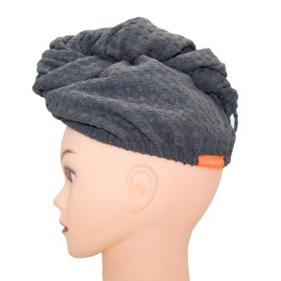 China Waffle QUICK DRY High Absorbency Microfiber Hair Turban Hair Towel Wrap for sale