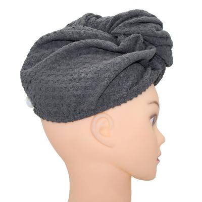 China 2021 Wholesale Cheap Waffle Towel Wholesale Microfiber Microfiber Hair Drying Hair Turban 2021 Large for sale